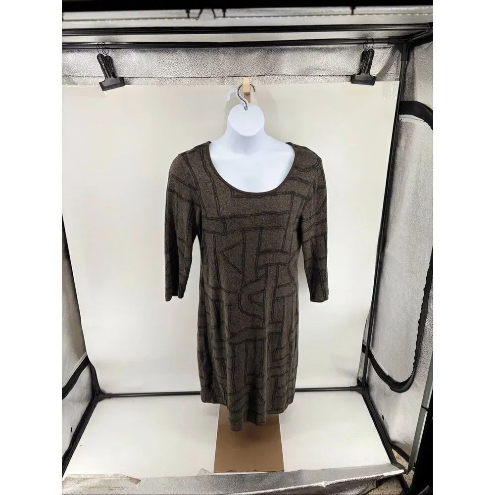 Peruvian Connection Pima Cotton Abstract Print Knit Dress Size XL Womens